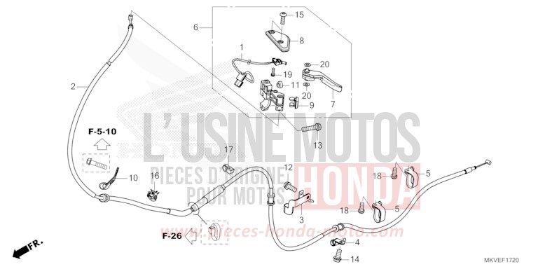 PARKING BRAKE LEVER for Forza 750 MAT WARM ASH METALLIC (YR386) from 2025